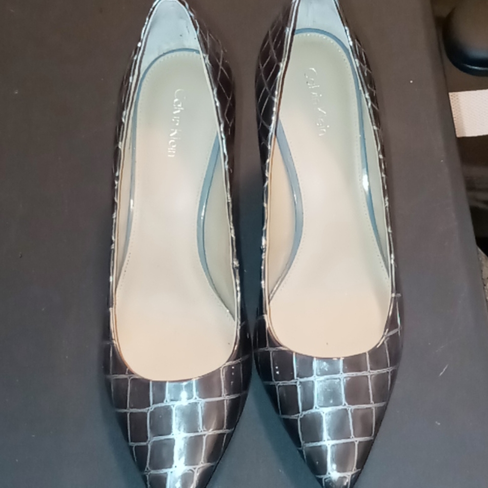 Calvin Klein Snake Skin Low Heels